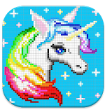 Sandbox Coloring Unicorn By Number Pixel icon