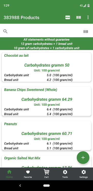 Nutrition table Food Diary - 1.0 - (Android)