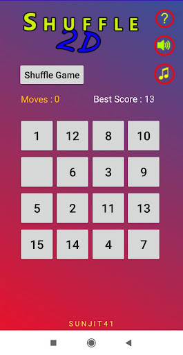 Android application Shuffle 2D screenshort