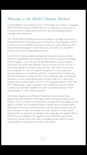 Michel Thomas Language Library Screen 3