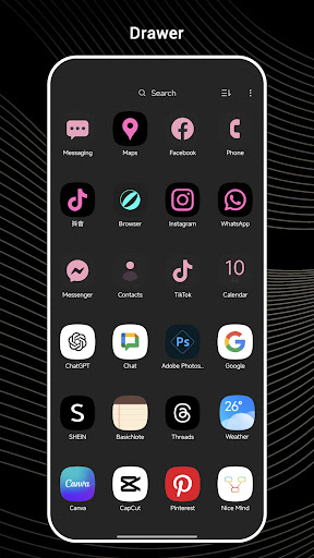 Black OS Launcher - Personalization - apps