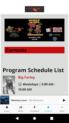 KIX 96 WXFL Screen 3