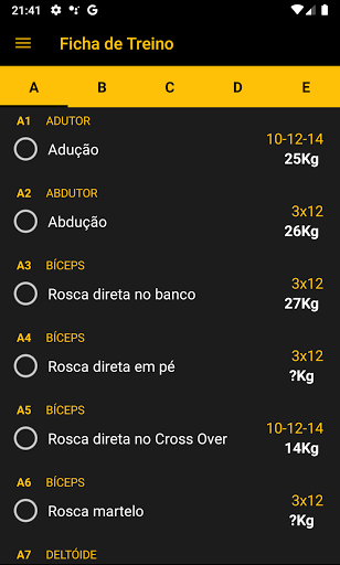 Ficha de Treino Screen 3