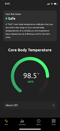 Android application Kenzen V2 screenshort