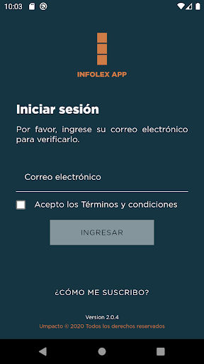 Android application INFOLEX screenshort