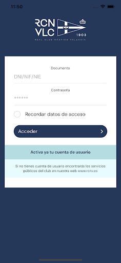 Android application Real Club Náutico Valencia screenshort