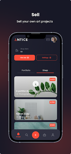 Android application Entice Community screenshort