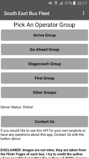 Android application South East Bus Fleet screenshort