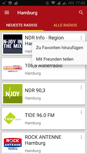 Radiosender aus Hamburg Screen 2