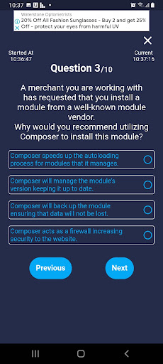 Magento 2 Quiz App Screen 3