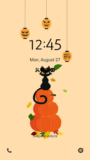 Cat On Pumpkins - Wallpaper Screen 2