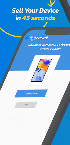Android application Flipkart Reset screenshort