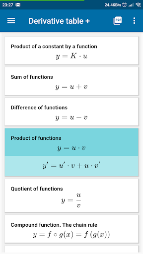 Derivative Table Plus Screen 2