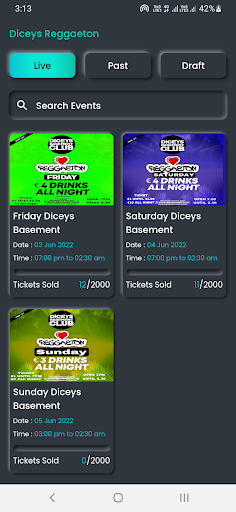 Eticks Organizer Screen 2
