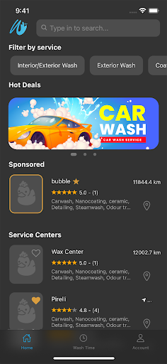 Android application WashOoo screenshort