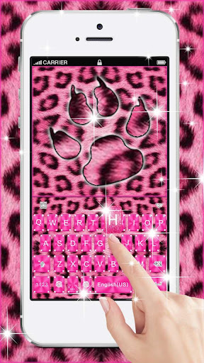Android application Pink Diamond Cheetah Keyboard screenshort