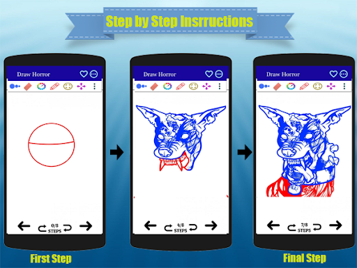 Android application How to Draw Horror Character screenshort