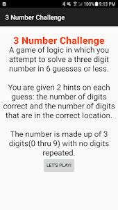 3 Number Challenge
