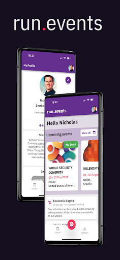 Android application run.events screenshort