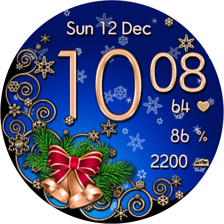 Snow Christmas Golden Watch