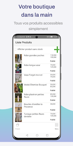 Android application Ma Boutique sur le Net screenshort