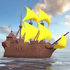 Sea battle. Pirate attack. logo