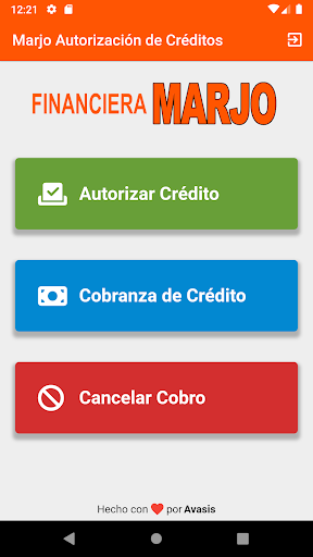Android application Marjo - Admin. de Créditos screenshort