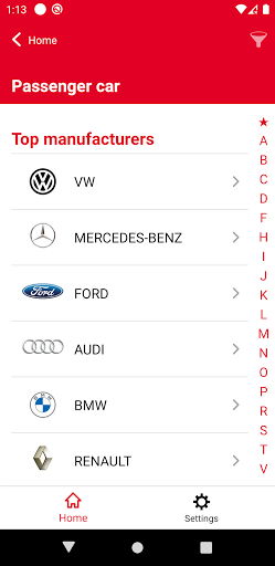 FIAMM battery finder Screen 2