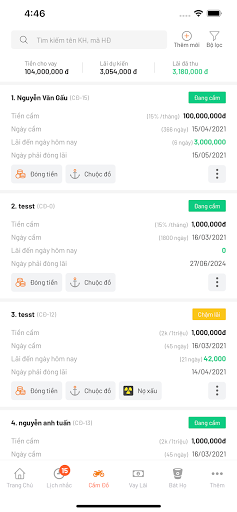2Gold - Phần Mềm QL Cầm Đồ Screen 3