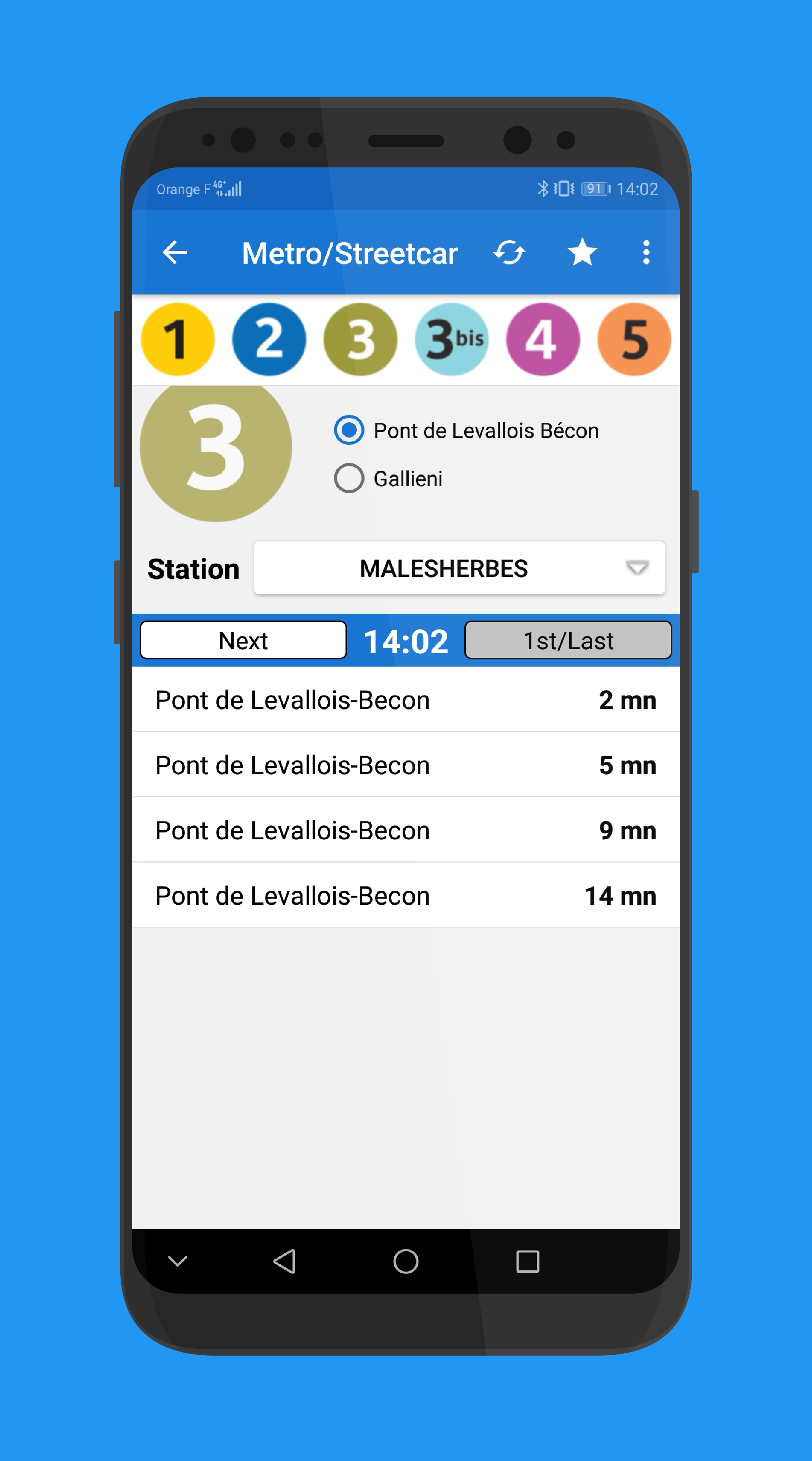 Android application Horaires Me ! (Paris) screenshort