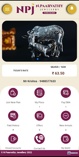 Android application N Paarvathy Jewellery screenshort