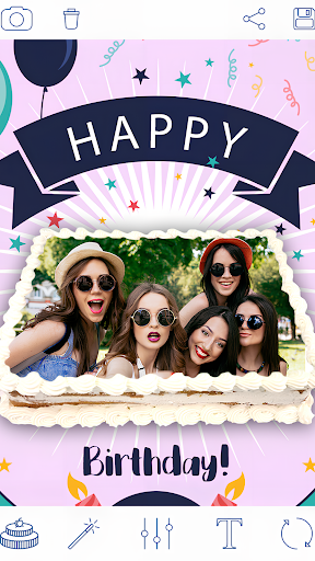 Android application Photo On Birthday Cake screenshort