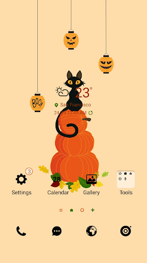 Android application Cat On Pumpkins - Wallpaper screenshort