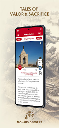 Screenshot of Gettysburg Battle Auto Tour