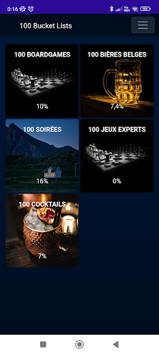 Android application 100 Bucket Lists screenshort
