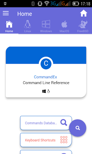 Android application CommandEx CommandLine Referenc screenshort