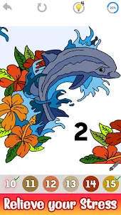 Dolphins Color by Number