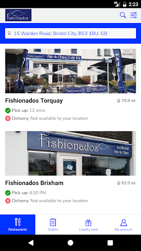 Android application Fishionados screenshort