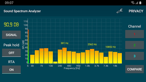 Android application Sound Spectrum Analyzer screenshort