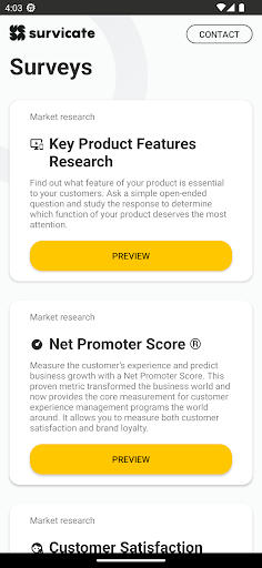 Android application Survicate Mobile SDK Showcase screenshort