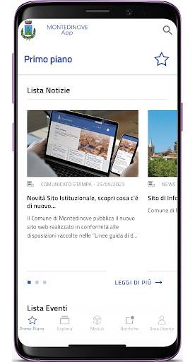MontedinoveApp Screen 2