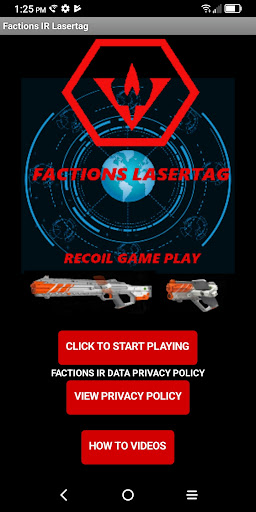 Android application Factions IR Lasertag screenshort