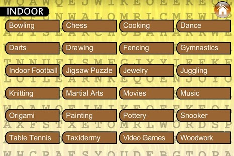 Word Search Hobbies Screenshot