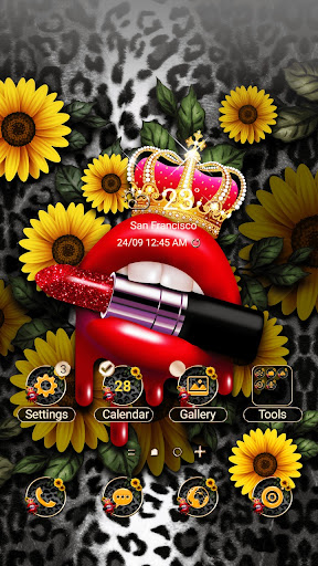 Android application Leopard Red Lip - Wallpaper screenshort