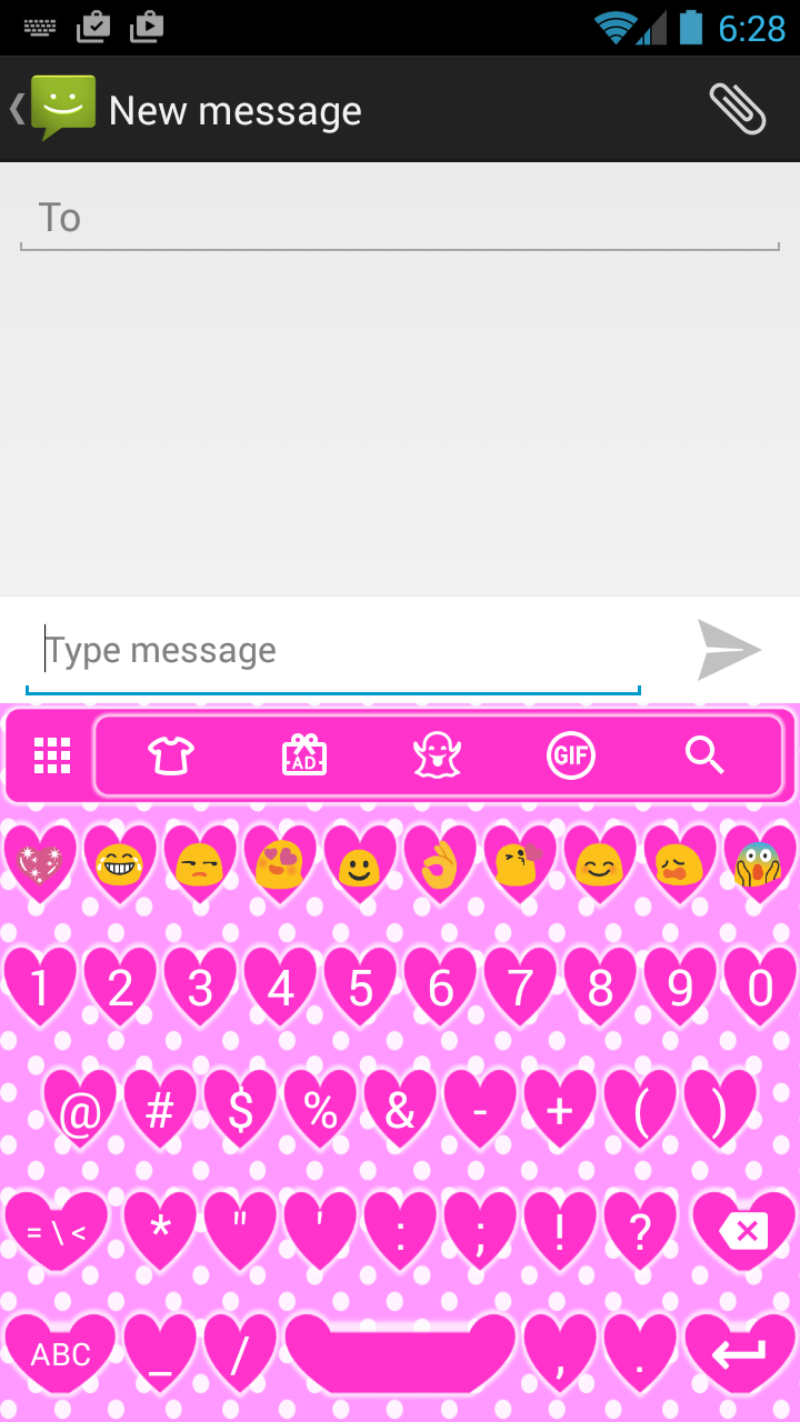 Android application Valentine Heart Emoji Keyboard screenshort
