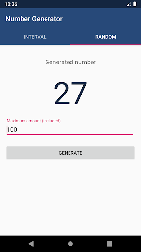 Number Generator Screen 2