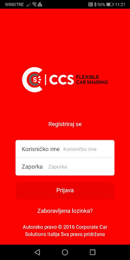 Android application CCS Flexible Car Sharing screenshort