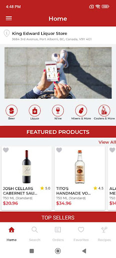 Android application King Edward Liquor screenshort