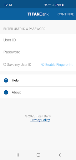 Android application Titan Bank Mobile screenshort