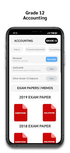 Android application Grade 12 Accounting screenshort
